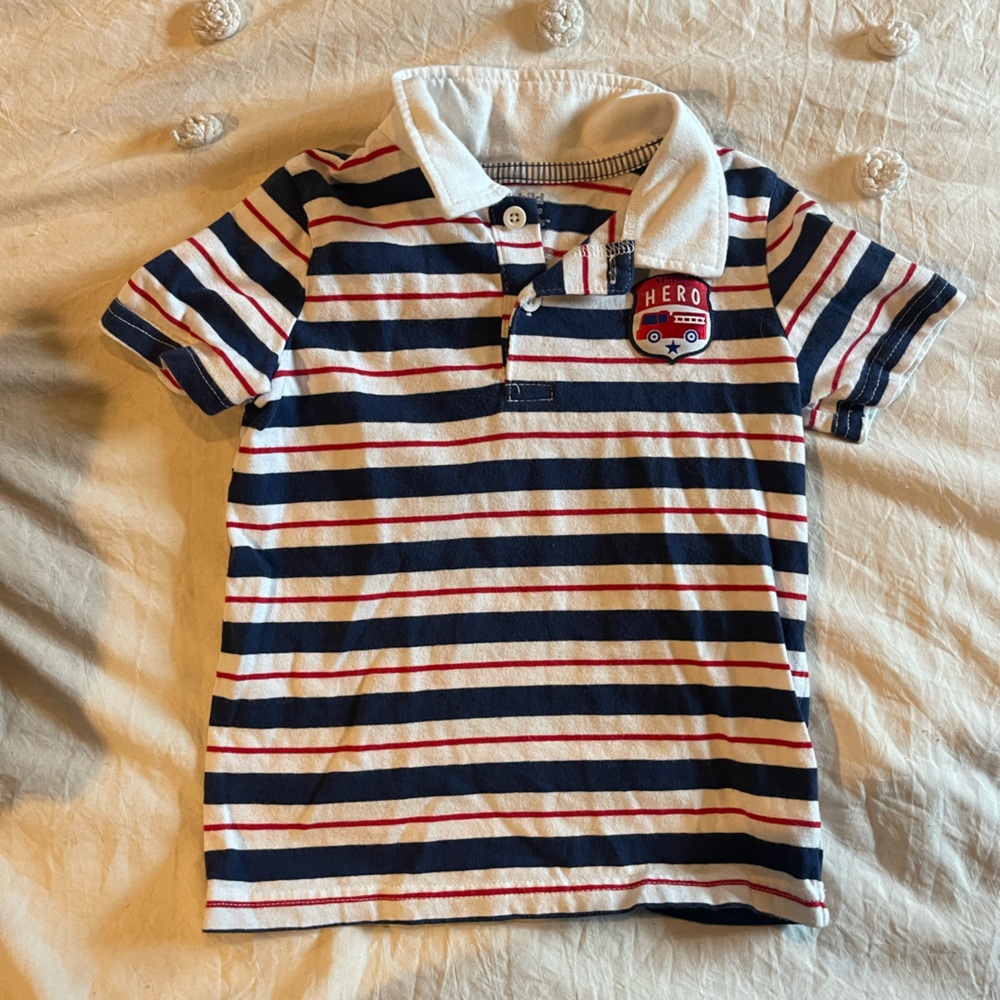Carter's Hero Striped Polo - Navy, Red, White